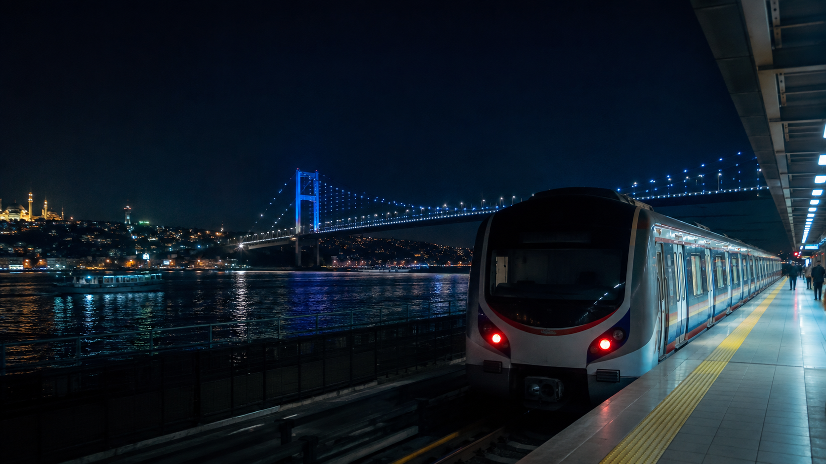 Gece Marmaray görüntüsü